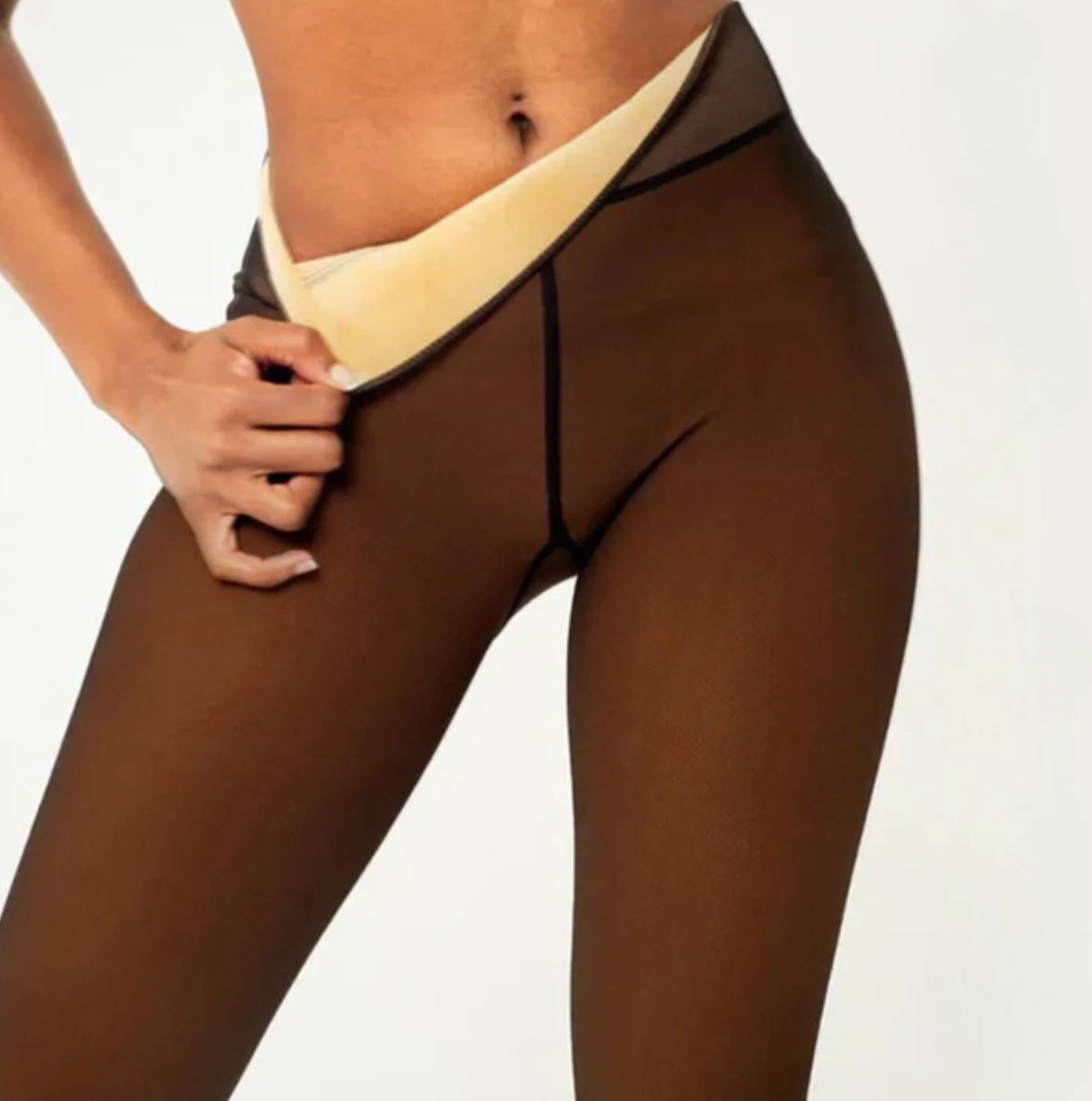 EVLYN | Translucent Fleece Lined Tights