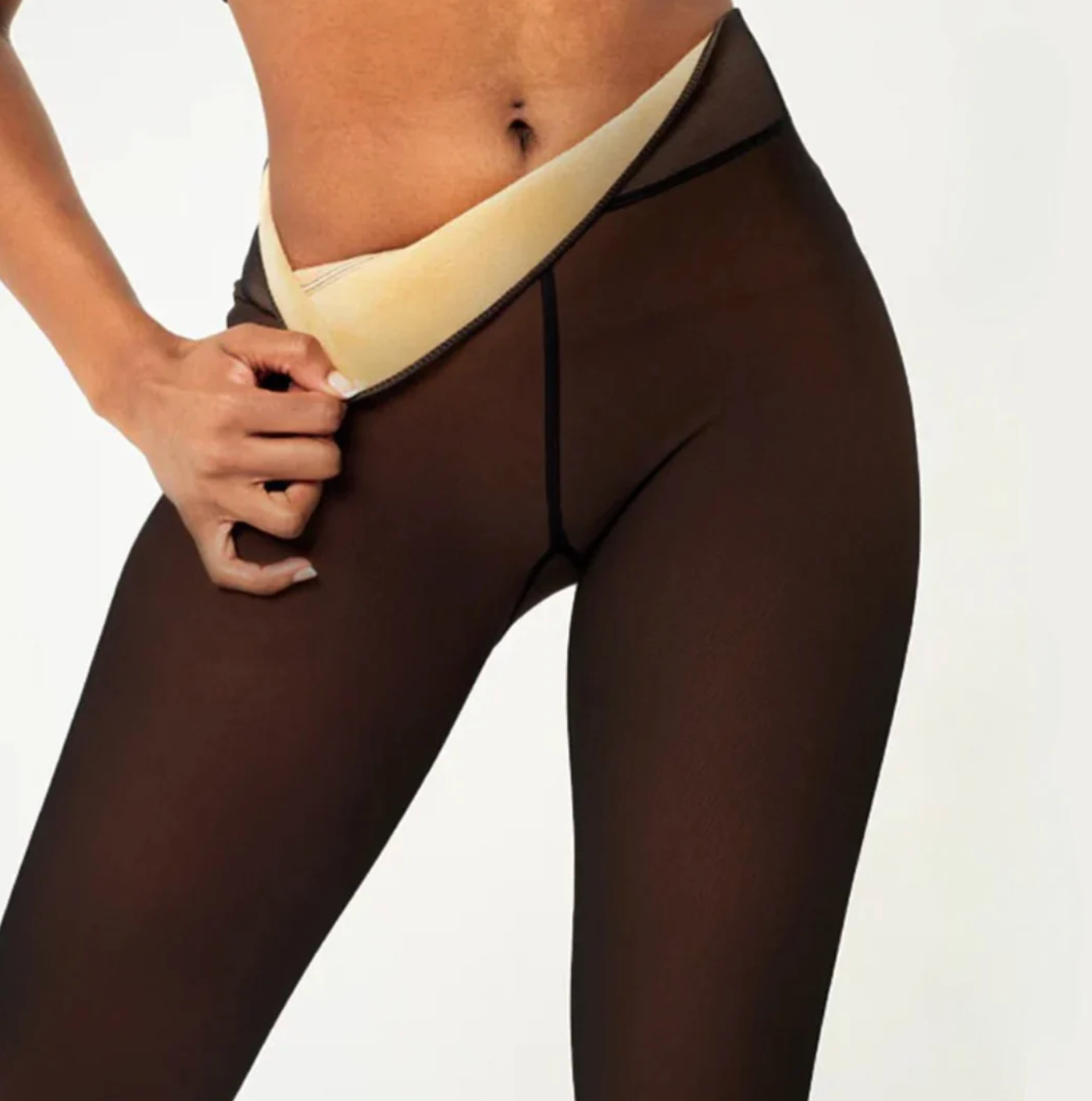 EVLYN | Translucent Fleece Lined Tights