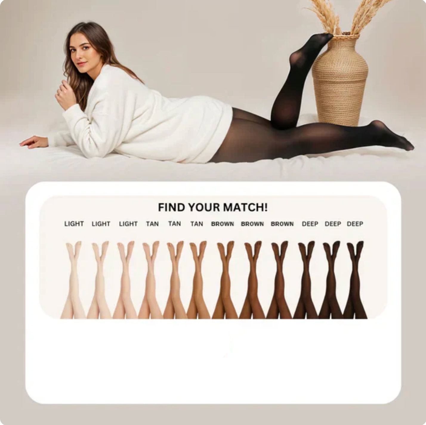 EVLYN | Translucent Fleece Lined Tights